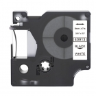 Dymo 40913 kompatible Etikettenband, Schwarz auf weiß, 9mm x 7m