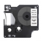 Dymo 43610 kompatible Etikettenband, Schwarz auf transparent, 6mm x 7m