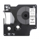 Dymo 43613 kompatible Etikettenband, Schwarz auf weiß, 6mm x 7m