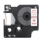 Dymo 43615 kompatible Etikettenband, Rot auf weiß, 6mm x 7m