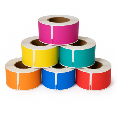 Dymo 99010 kompatible Etiketten Regenbogenpaket, 28 x 89mm, 6x 130 Etiketten