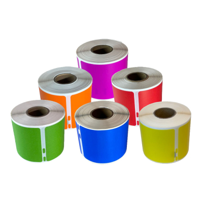 Dymo 99014 kompatible Etiketten Regenbogenpaket, 101 x 54mm, 6x 220 Etiketten