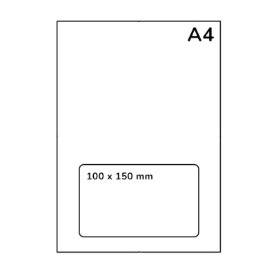 A4-Packzettel / Rücksendeetikett mit Adressaufkleber, 100 x 150 mm, 100 Bogen