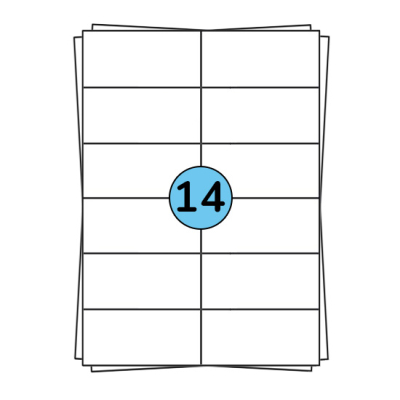 A4 Stickerbögen 105 x 42 mm, 1.400 Etiketten