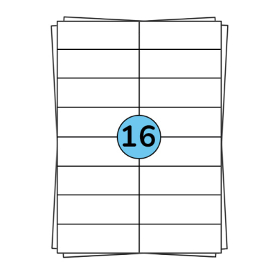 A4 Stickerbögen 105 x 37 mm, 1.600 Etiketten