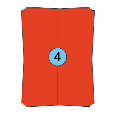 A4 Stickerbögen 104 x 148 mm, Rot, 400 Etiketten