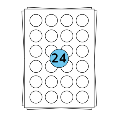 A4 Stickerbögen Ø 40 mm, 2.400 Etiketten