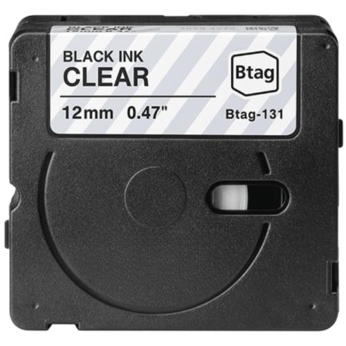 Brother Btag-131 kompatibles Beschriftungsband schwarz auf transparent 12mm