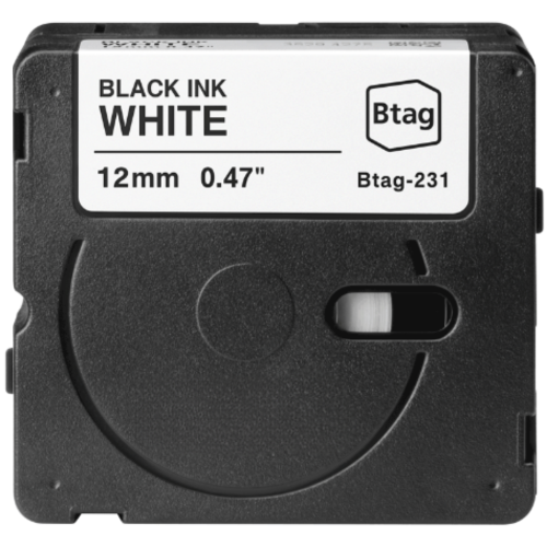 Brother Btag-231 kompatibles Beschriftungsband schwarz auf weiß 12mm