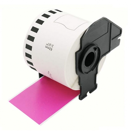 Brother DK-22205 kompatible Etiketten rosa, 62mm x 30,48m