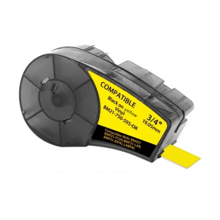 Brady M21-750-595-YL kompatible Etikettenband, Schwarz auf gelb, 19,1mm x 6,4m
