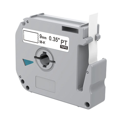 Brother M-K221 kompatible Etikettenband, Schwarz auf weiß, 9mm x 8m