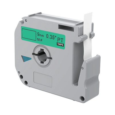 Brother M-K721 kompatible Etikettenband, Schwarz auf grün, 9mm x 8m