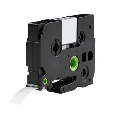 Brother TZe-135 kompatible Etikettenband, Weiß auf transparent, 12mm x 8m