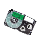 Casio XR-12GN kompatible Etikettenband, Schwarz auf grün, 12mm x 8m