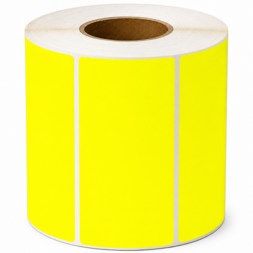 Zebra kompatible Etiketten, 100 x 50mm, 1000 Etiketten, thermo transfer, fluoreszierend Gelb